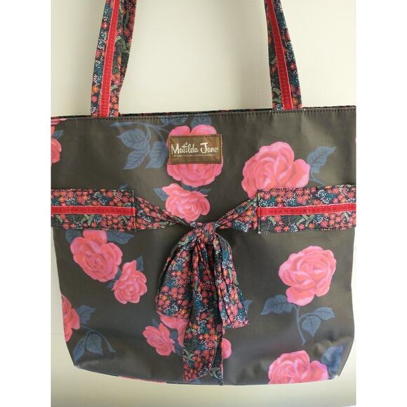 Matilda Jane Black Rose Tote Bag Heart Strings Make your Own Path VGUC - Picture 2 of 5